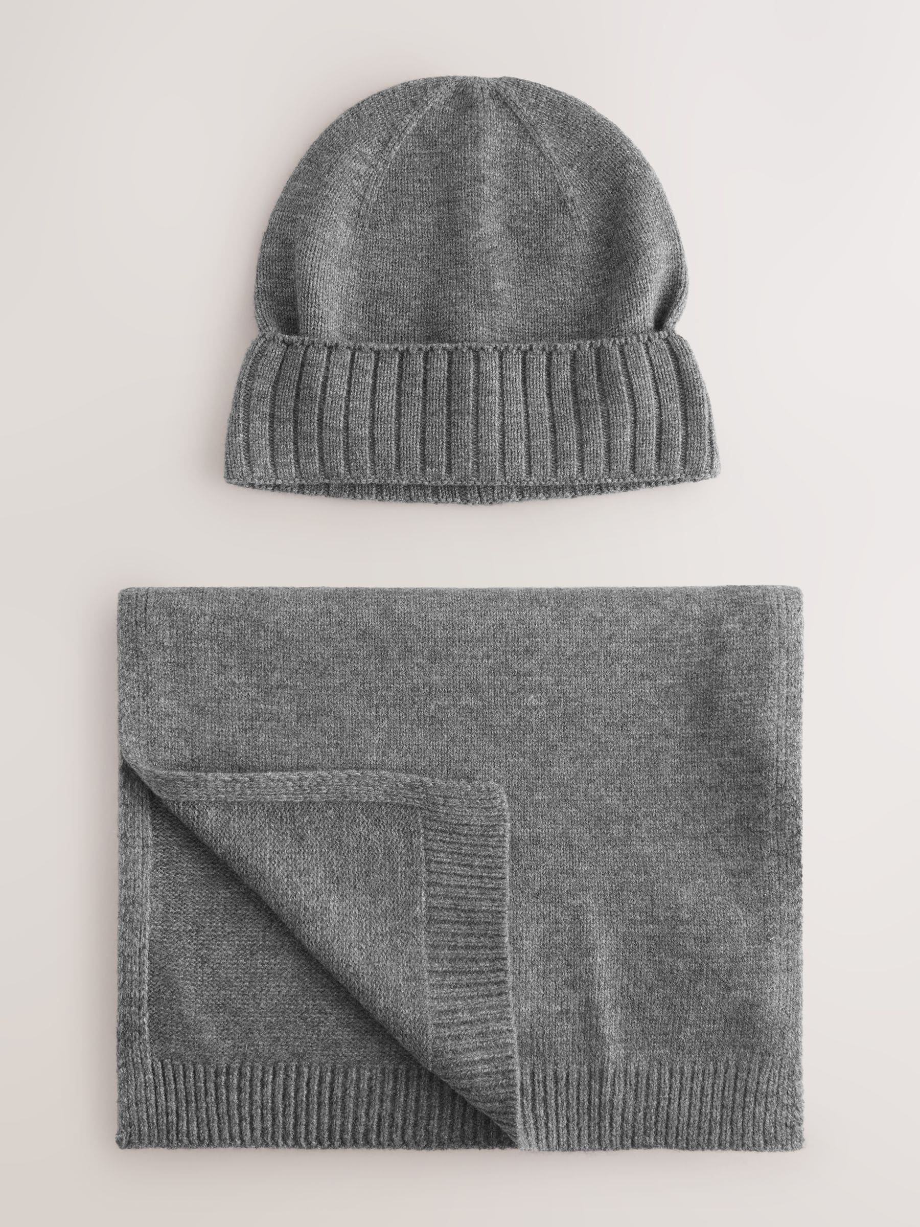 Buy Grey Scarf And Beanie Matching Set from Next USA display picture 2