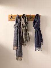 Brown Check x Moons Merino Wool Scarf - Image 2 of 4