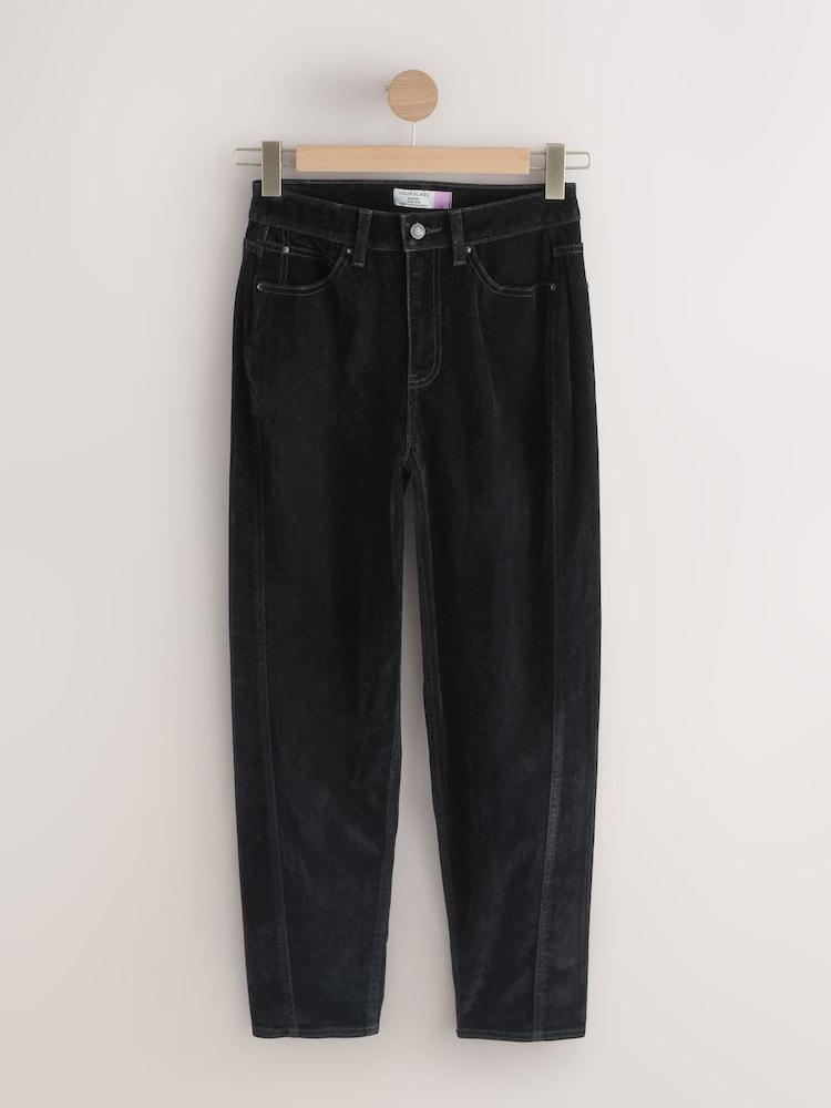črna - Hourglass N. Premium Flocked Comfort Stretch Denim Barrel Jeans - Slika 1 iz 3