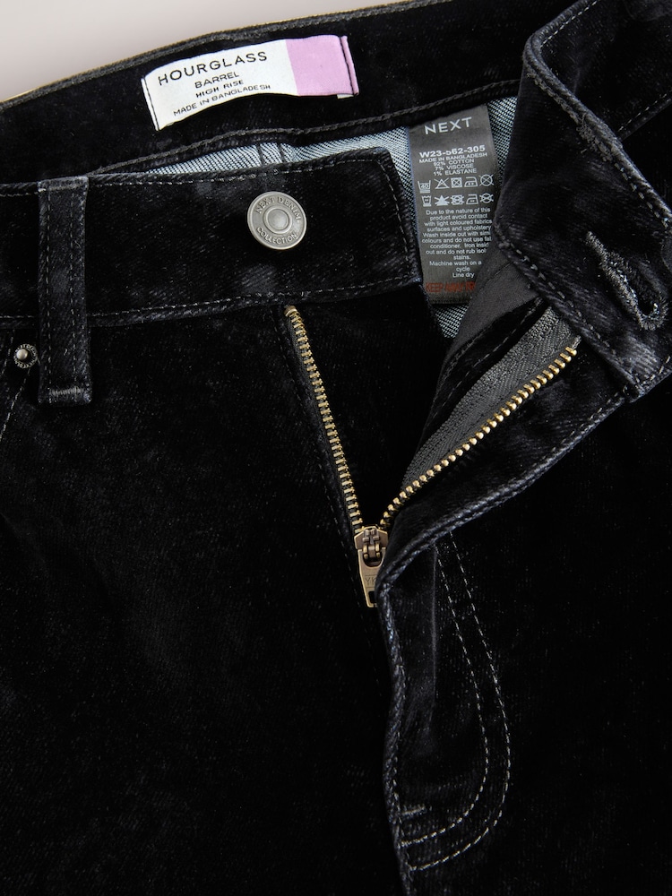 črna - Hourglass N. Premium Flocked Comfort Stretch Denim Barrel Jeans - Slika 2 iz 3
