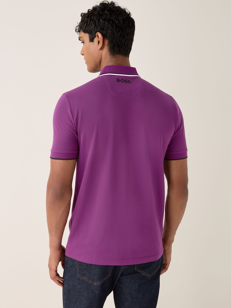 BOSS Pink Paddy Pro Tipped Collar Polo Shirt - Image 2 of 6