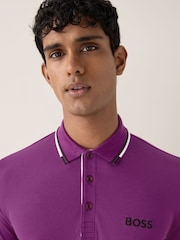 BOSS Pink Paddy Pro Tipped Collar Polo Shirt - Image 4 of 6