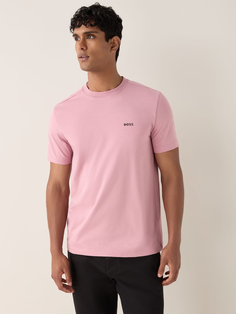 BOSS Pink Regular Fit Logo T-Shirt - Image 1 of 6 BOSS Pink Regular Fit Logo T-Shirt - Image 1 of 6