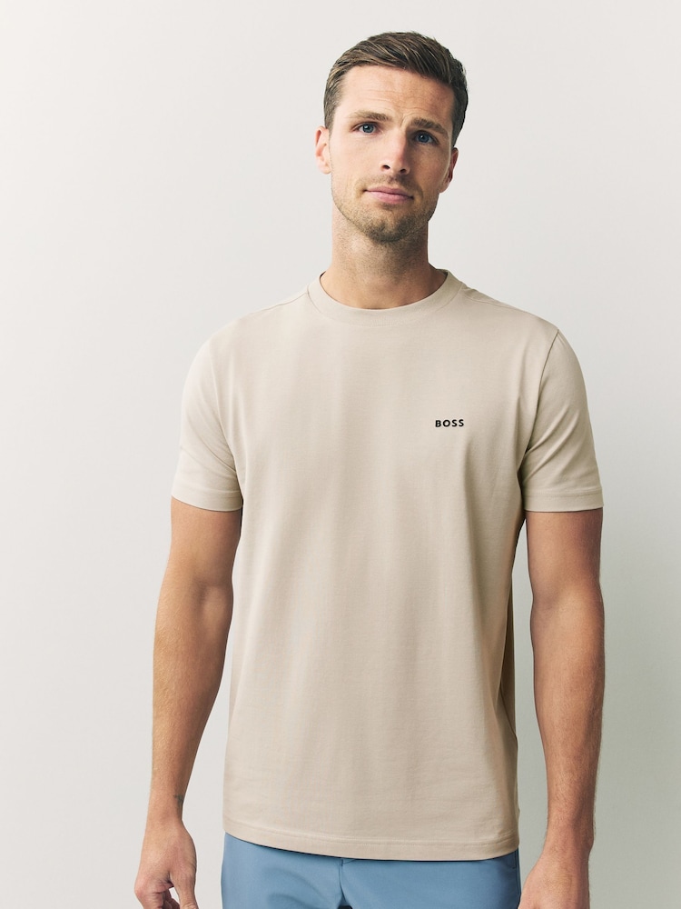BOSS Natural Regular Fit Logo T-Shirt - Image 1 of 5 BOSS Natural Regular Fit Logo T-Shirt - Image 1 of 5