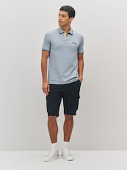 BOSS Grey Light Paddy Pro Tipped Collar Polo Shirt - Image 1 of 4