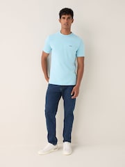 BOSS Blue Light Wash Regular Fit Logo T-Shirt - Image 3 of 6