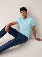 BOSS Blue Light Wash Regular Fit Logo T-Shirt - Image 4 of 6