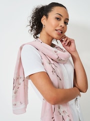 Crew Clothing Pink Floral Print Scarf - Image 1 of 2