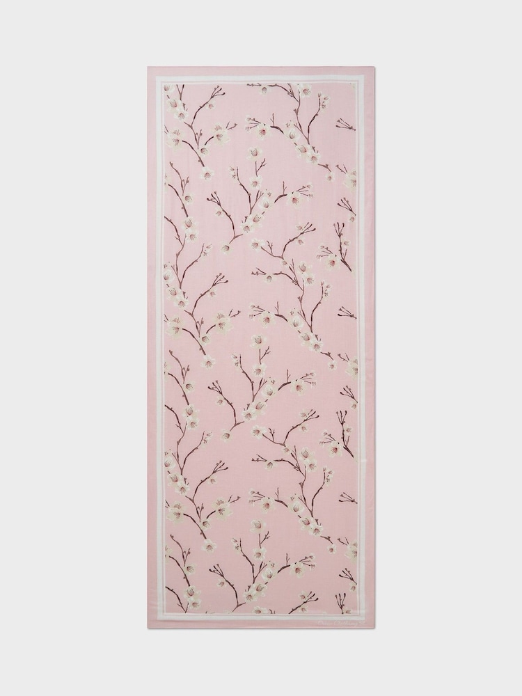 Crew Clothing Pink Floral Print Scarf - Image 2 of 2