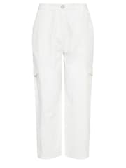 PixieGirl Petite White White Cargo 100% Cotton Trousers - Image 5 of 5