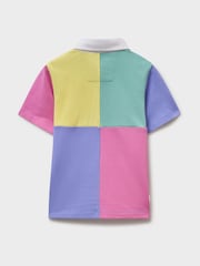 Crew Clothing Pink 100% Cotton Short Sleeve Harlequin Rugby Shirt - Image 8 of 9
