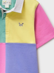 Crew Clothing Pink 100% Cotton Short Sleeve Harlequin Rugby Shirt - Image 9 of 9