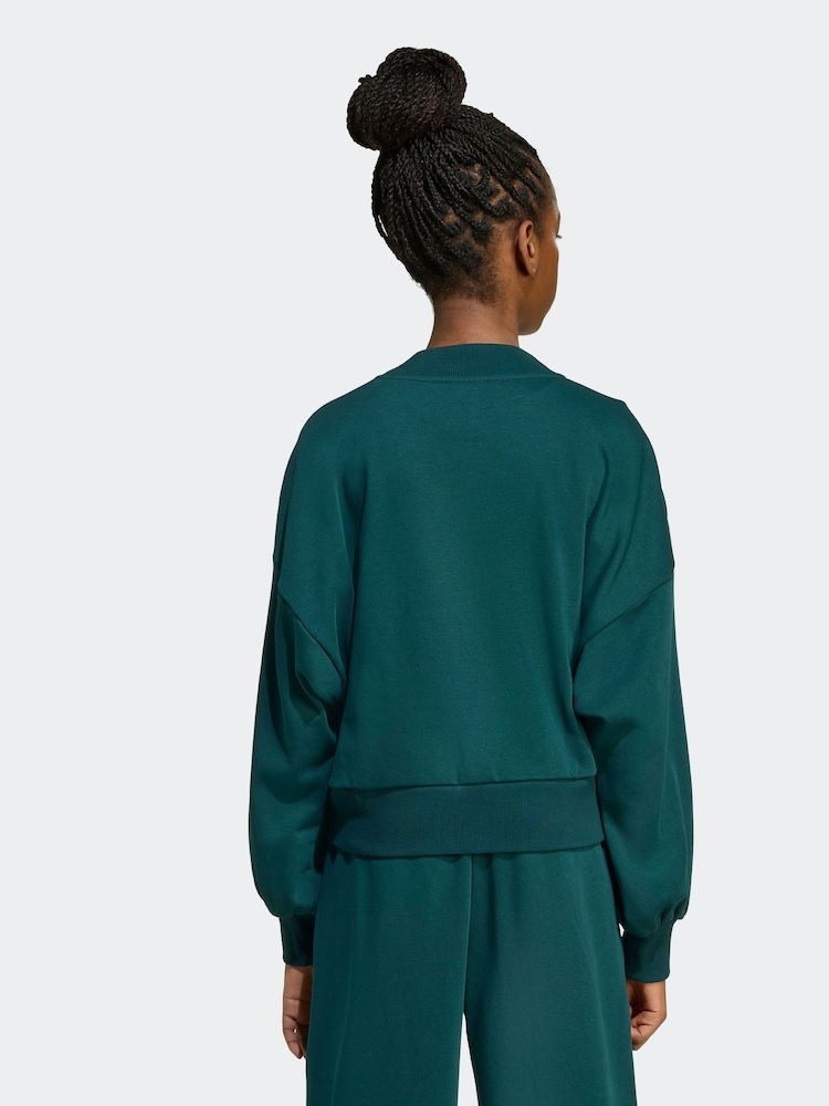 adidas Green Essentials Collegiate Kids Sweatshirt - Image 2 of 4 adidas Green Essentials Collegiate Kids Sweatshirt - Image 2 of 4