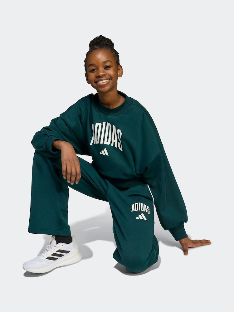 adidas Green Essentials Collegiate Kids Sweatshirt - Image 4 of 4 adidas Green Essentials Collegiate Kids Sweatshirt - Image 4 of 4