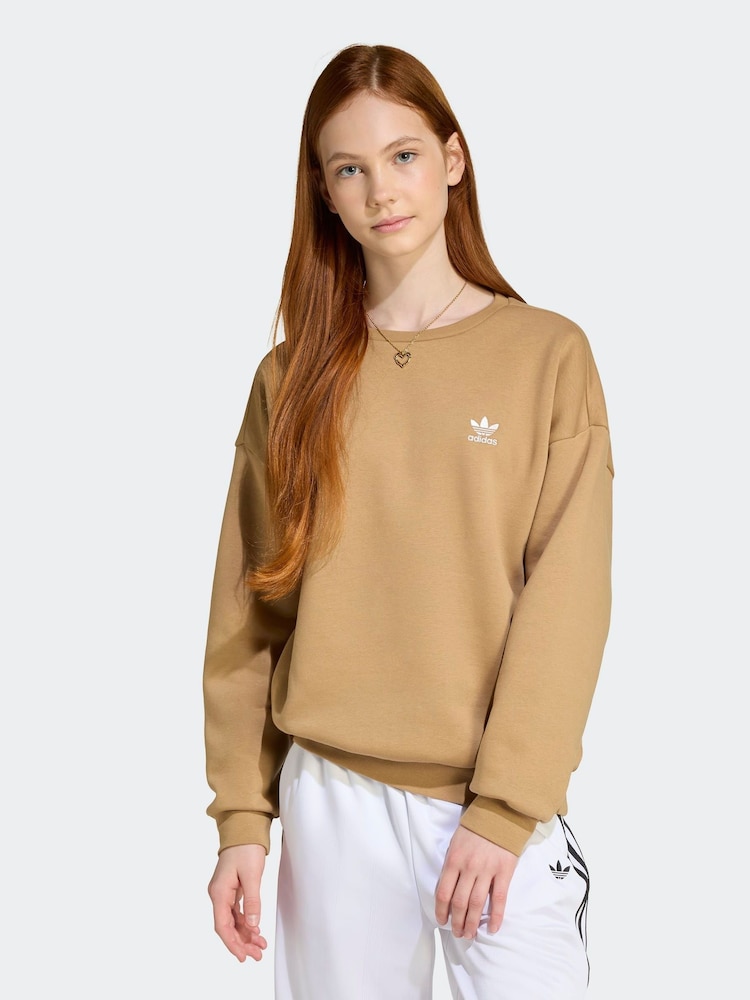 adidas Originals Brown Boyfriend Crew Kids Sweatshirt - Image 1 of 6