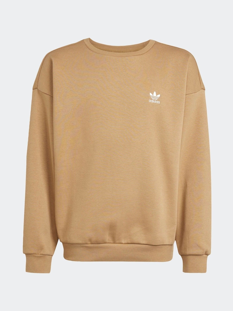 adidas Originals Brown Boyfriend Crew Kids Sweatshirt - Image 6 of 6