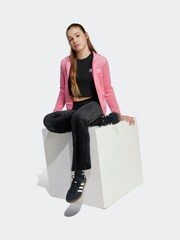 adidas Originals Black Velvet Wide Leg Trousers Kids - Image 3 of 6