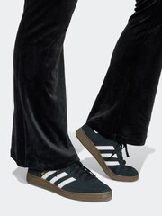 adidas Originals Black Velvet Wide Leg Trousers Kids - Image 5 of 6