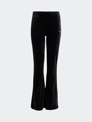 adidas Originals Black Velvet Wide Leg Trousers Kids - Image 6 of 6