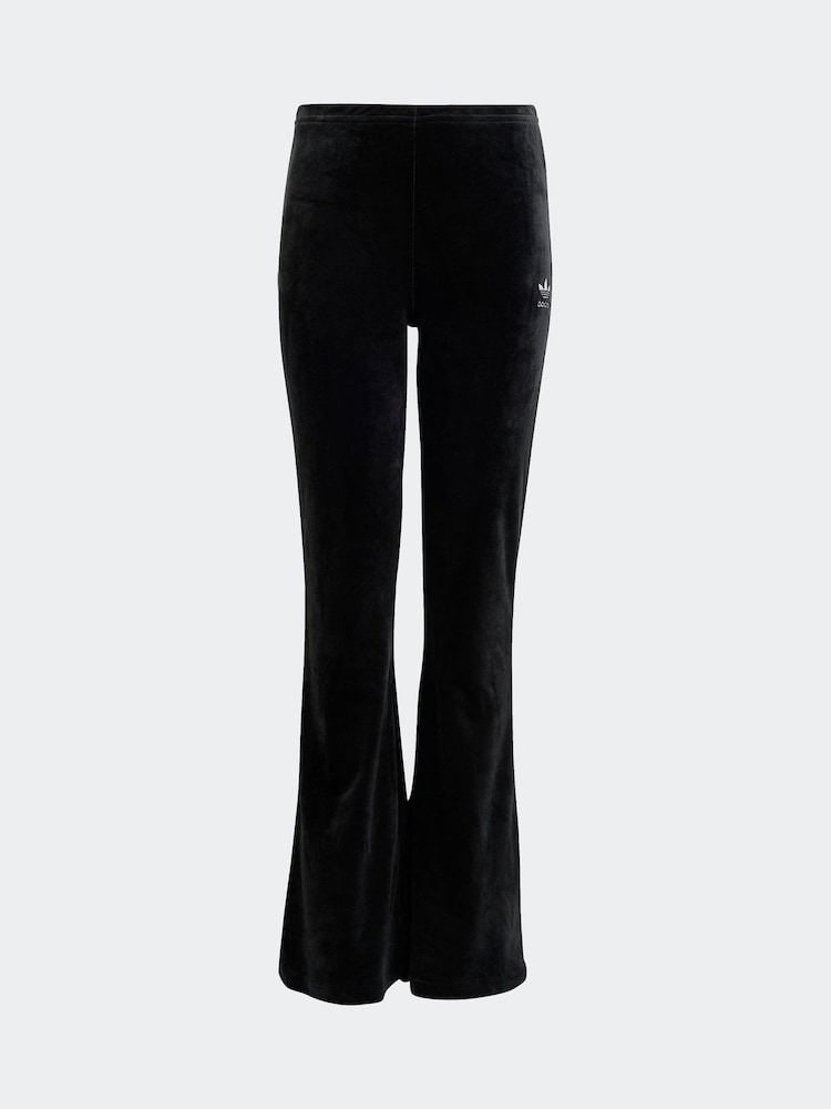 adidas Originals Black Velvet Wide Leg Trousers Kids - Image 6 of 6