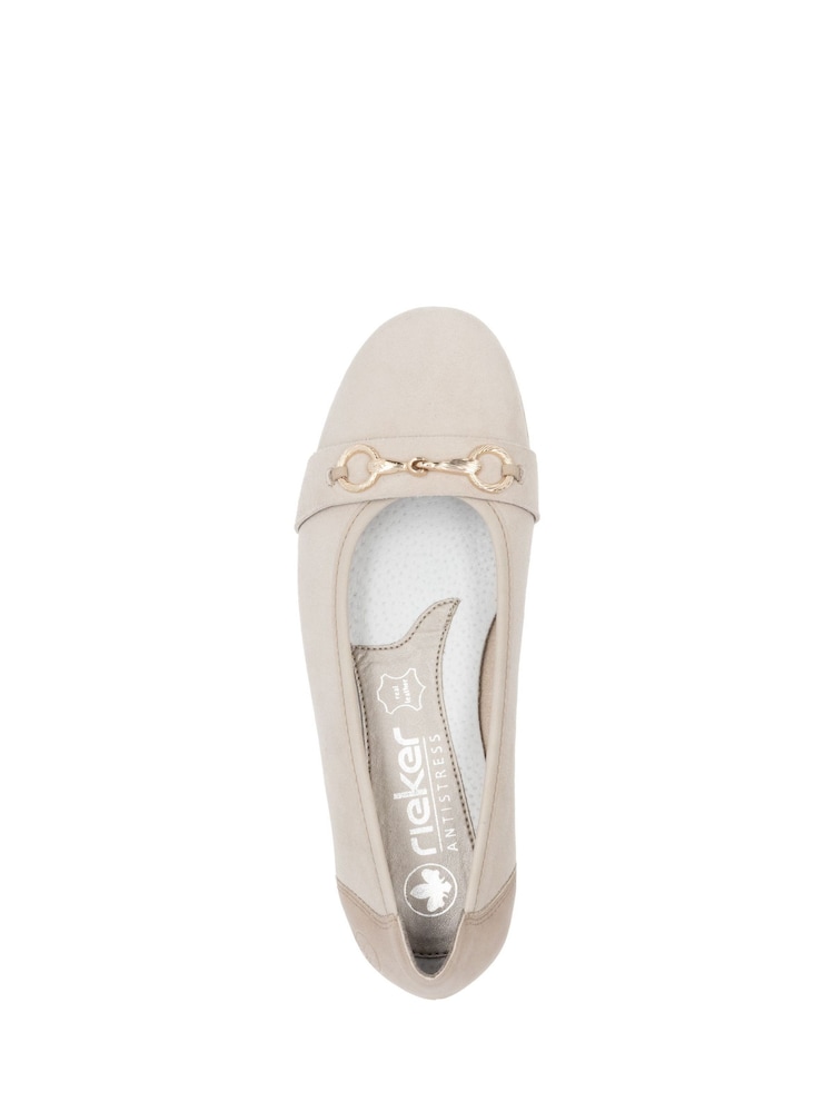 Rieker Womens Cream Slip-on Shoes - Image 4 of 7