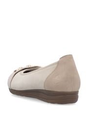 Rieker Womens Cream Slip-on Shoes - Image 6 of 7