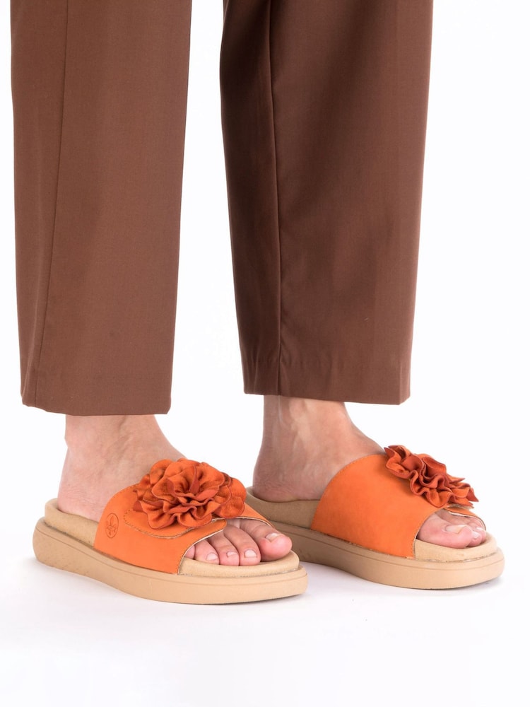 Rieker Womens Orange Hook & Loop Shoes - Image 1 of 7