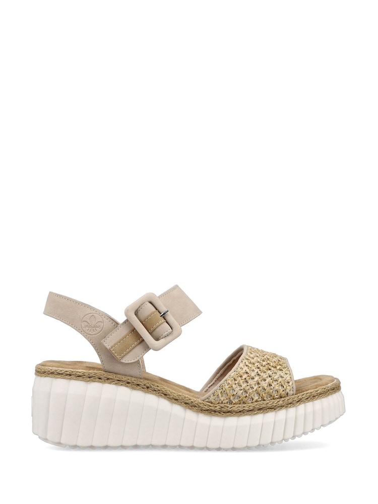 Rieker Womens Cream Hook & Loop Shoes - Image 1 of 6