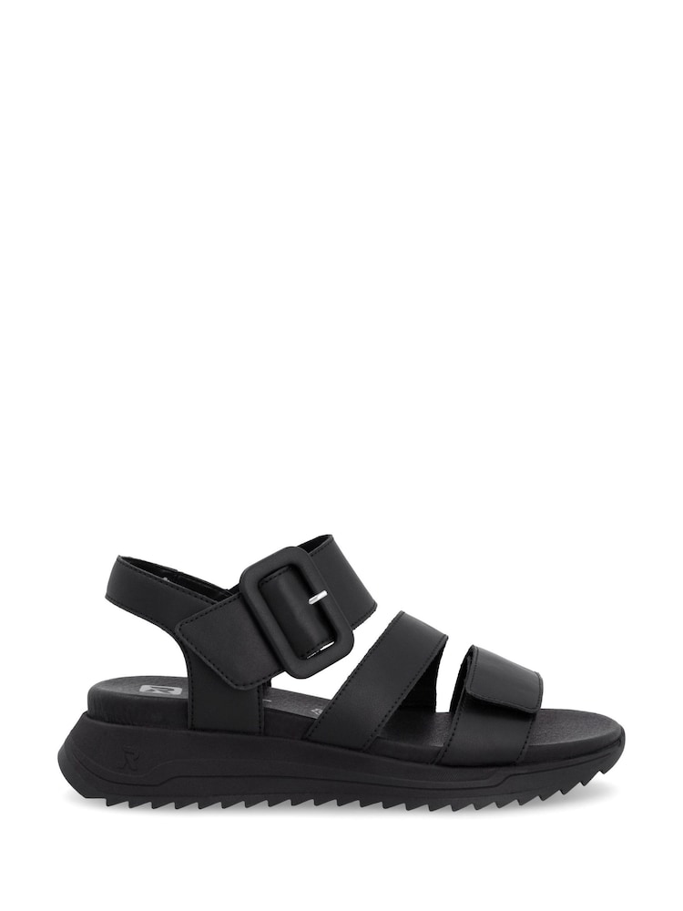 Rieker Womens Hook & Loop Sport Black Shoes - Image 2 of 7