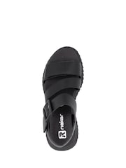 Rieker Womens Hook & Loop Sport Black Shoes - Image 4 of 7