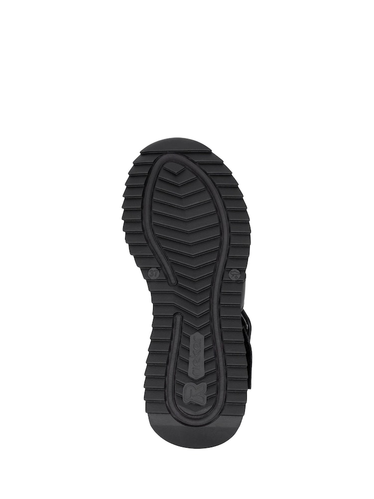 Rieker Womens Hook & Loop Sport Black Shoes - Image 5 of 7