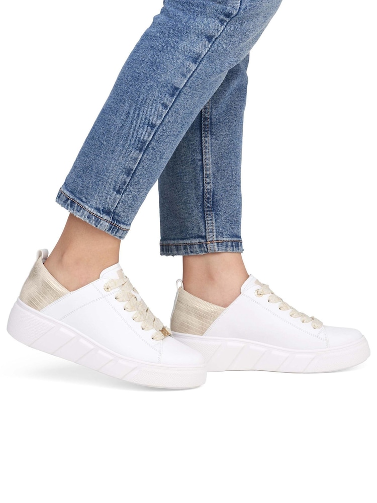 Rieker Womens Sport Lace-up White Shoes - Imagen 1 de 6
