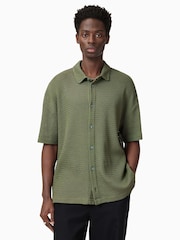 AllSaints Green Munroe Short Sleeve Shirt - Image 1 of 6