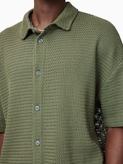 AllSaints Green Munroe Short Sleeve Shirt - Image 2 of 6