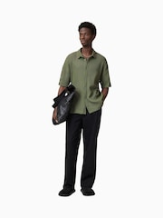 AllSaints Green Munroe Short Sleeve Shirt - Image 3 of 6