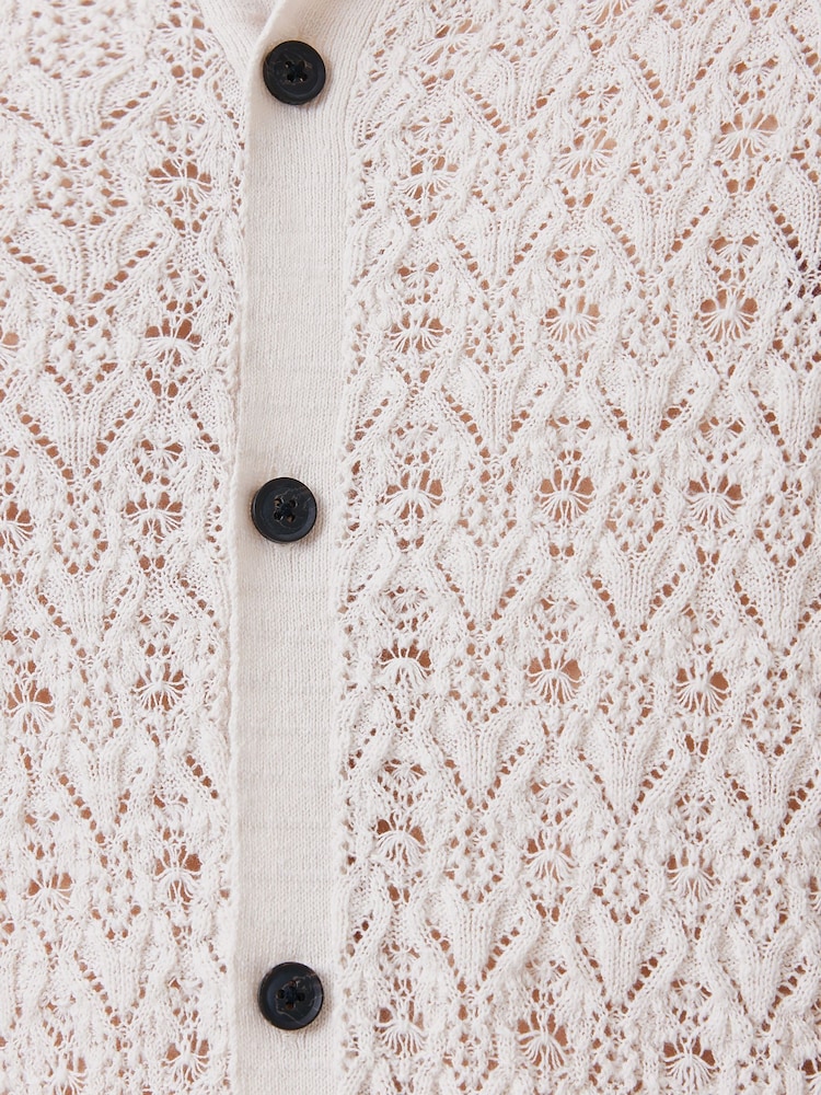 AllSaints White Loire Cardigan - Image 7 of 7 AllSaints White Loire Cardigan - Image 7 of 7