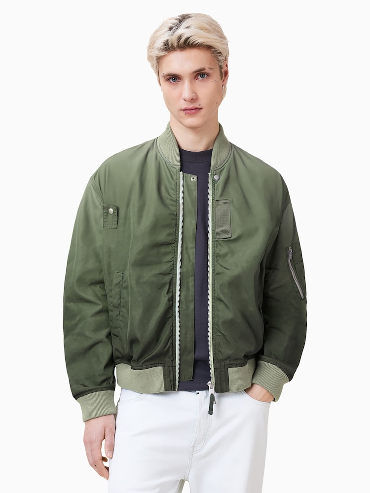 AllSaints Green Cascade Bomber Jacket - Image 1 of 10