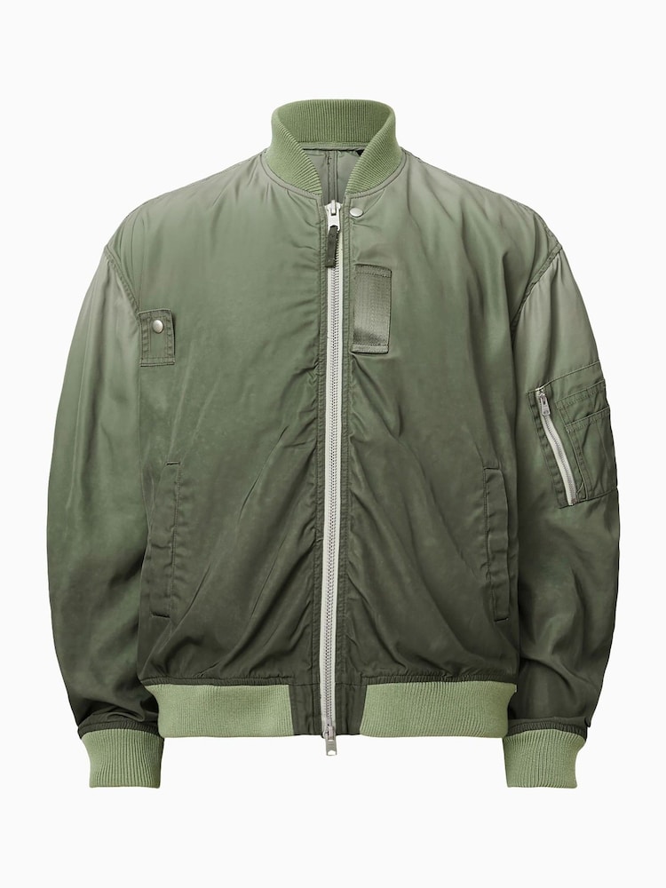 AllSaints Green Cascade Bomber Jacket - Image 10 of 10