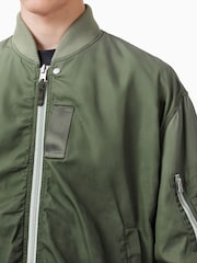 AllSaints Green Cascade Bomber Jacket - Image 7 of 10