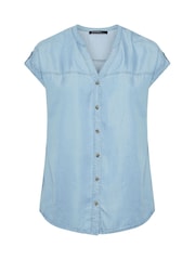 Evans Blue Lyocell Short Sleeve Shirt - Imagen 10 de 10