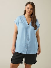 Evans Blue Lyocell Short Sleeve Shirt - Imagen 3 de 10