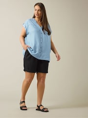 Evans Blue Lyocell Short Sleeve Shirt - Imagen 5 de 10