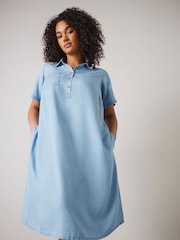 Evans Blue Lyocell Short Dress - Image 5 of 6