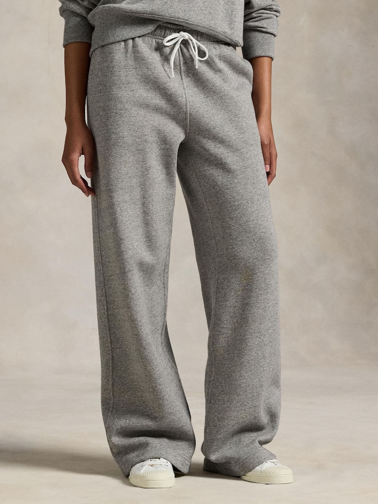 Polo Ralph Lauren Grey Knit Open Bottom Sweat Joggers - Image 2 of 5 Polo Ralph Lauren Grey Knit Open Bottom Sweat Joggers - Image 2 of 5