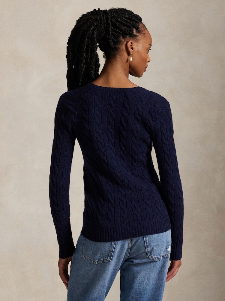 Polo Ralph Lauren Blue Kimberly Long Sleeve Pull Over Jumper - Image 2 of 8 Polo Ralph Lauren Blue Kimberly Long Sleeve Pull Over Jumper - Image 2 of 8