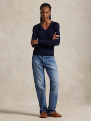Polo Ralph Lauren Blue Kimberly Long Sleeve Pull Over Jumper - Image 3 of 8