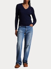 Polo Ralph Lauren Blue Kimberly Long Sleeve Pull Over Jumper - Image 5 of 8