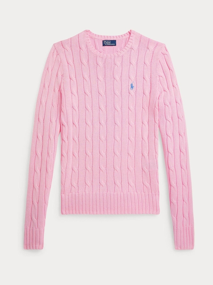 Polo Ralph Lauren Pink Julianna Long Sleeve Pull Over Jumper - Image 1 of 2