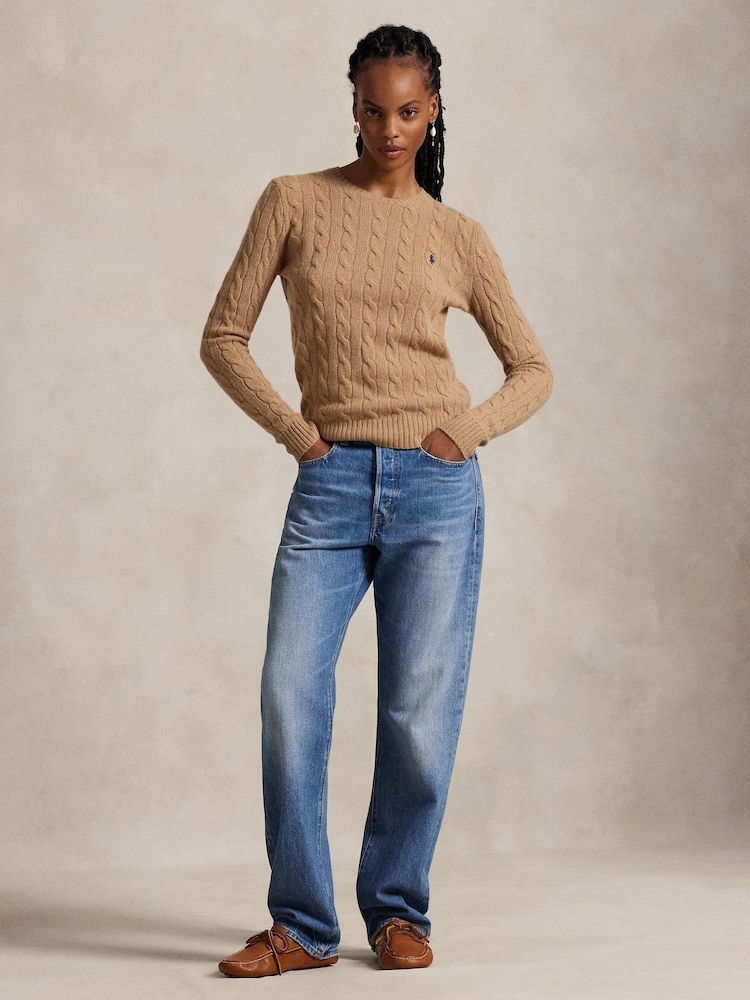 Polo Ralph Lauren Brown Julianna Long Sleeve Pull Over Jumper - Image 1 of 6 Polo Ralph Lauren Brown Julianna Long Sleeve Pull Over Jumper - Image 1 of 6