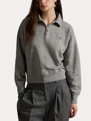 Polo Ralph Lauren Grey Knit Half Zip Sweatshirt - Image 7 of 8
